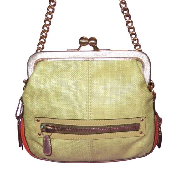 SOLD Coach Limited Edition Bonnie Cashin Woven Straw Kisslock Demi chain bag - Picture 2 of 11